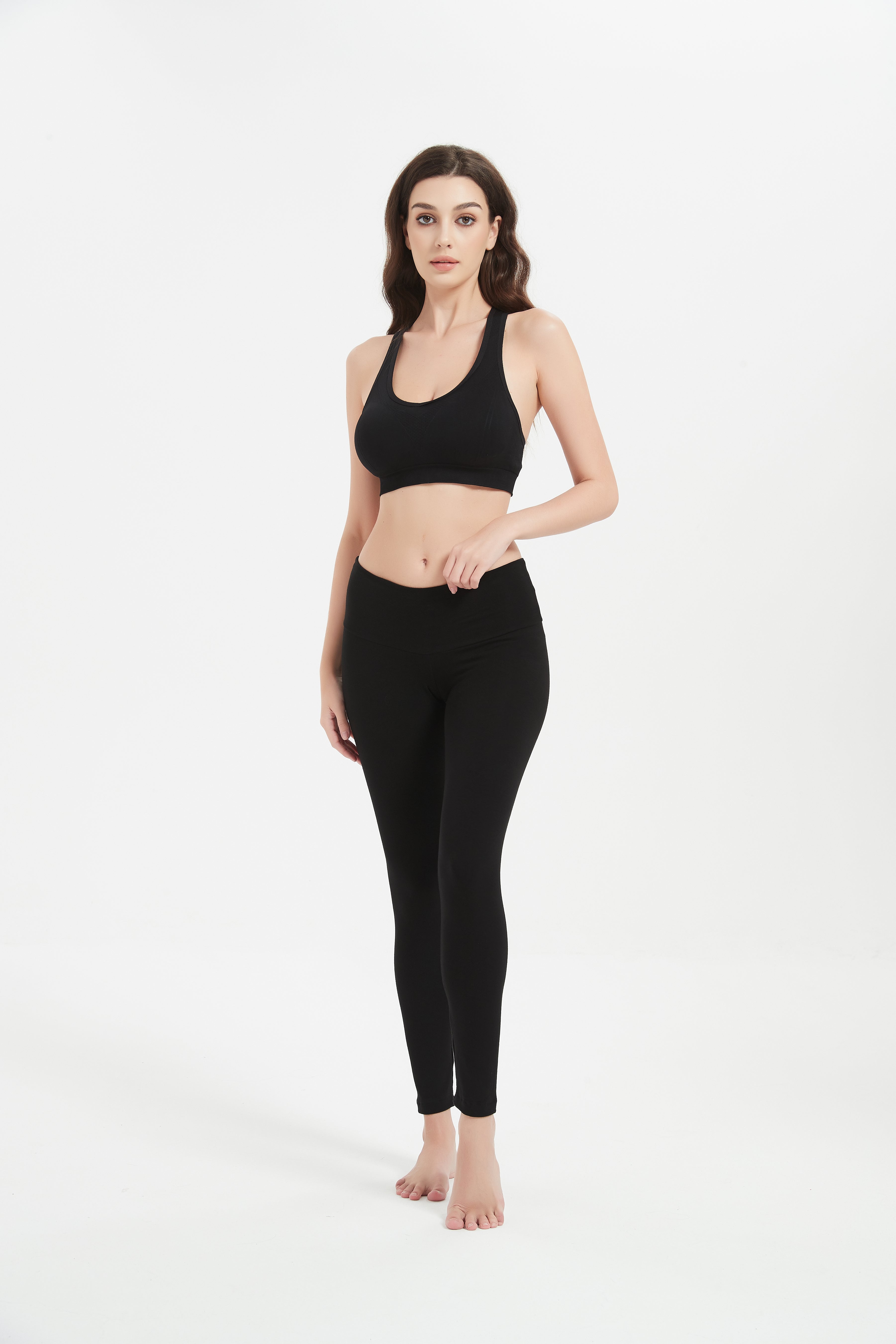 Women's Low-Rise Foldover WaistBand Ankle-Length Leggings 32" Inseam