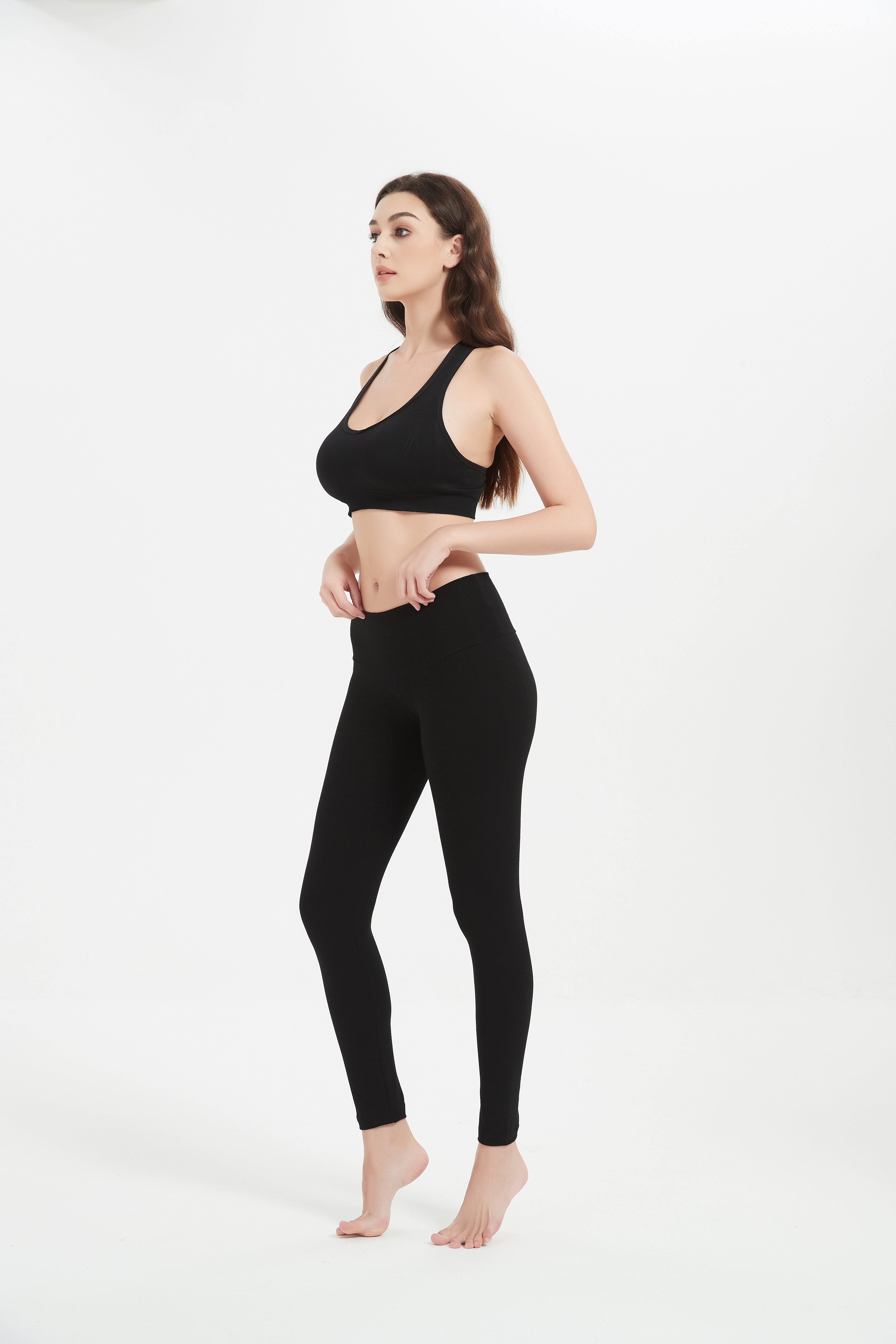 Women's Low-Rise Foldover WaistBand Ankle-Length Leggings 32" Inseam