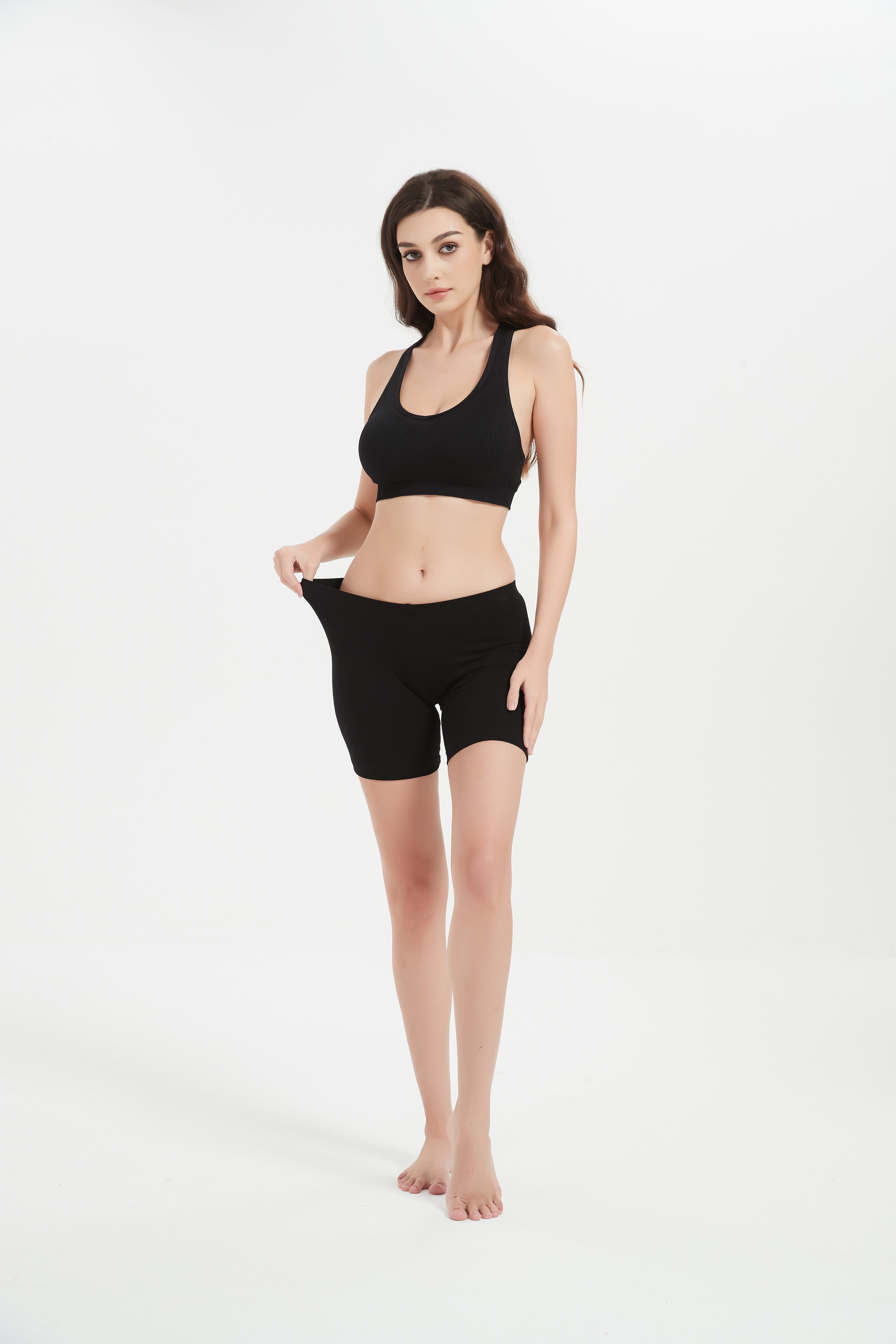 Women's Low-Rise Cotton Spandex Bike Shorts