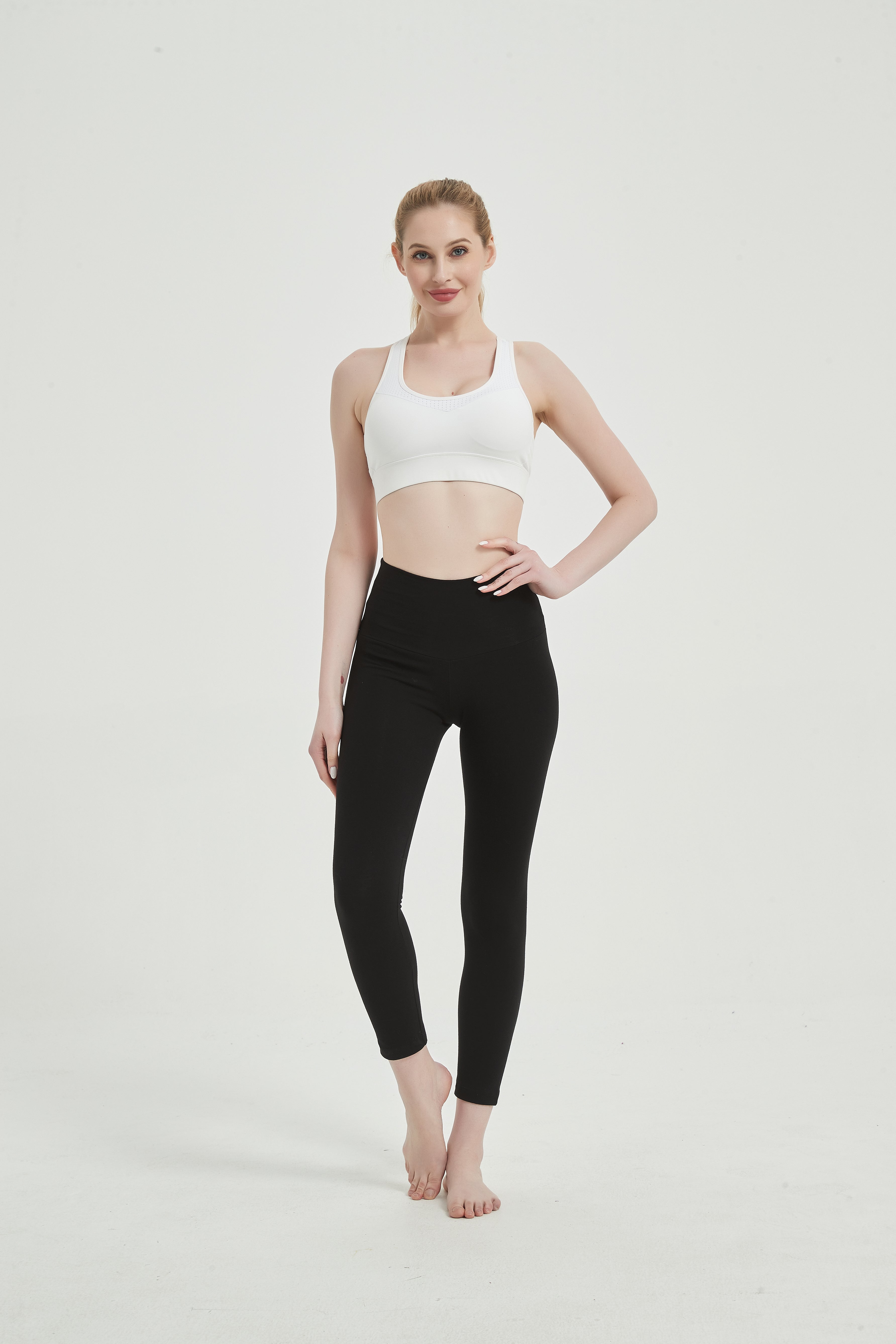 Women's Low-Rise Cotton Spandex Capri Leggings – 24" Inseam